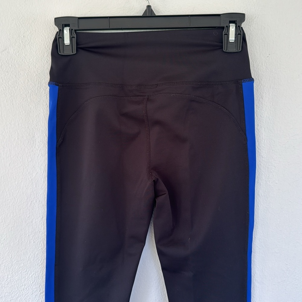 Splits59 black and blue full length stripe athletic workout leggings size small - Picture 6 of 9